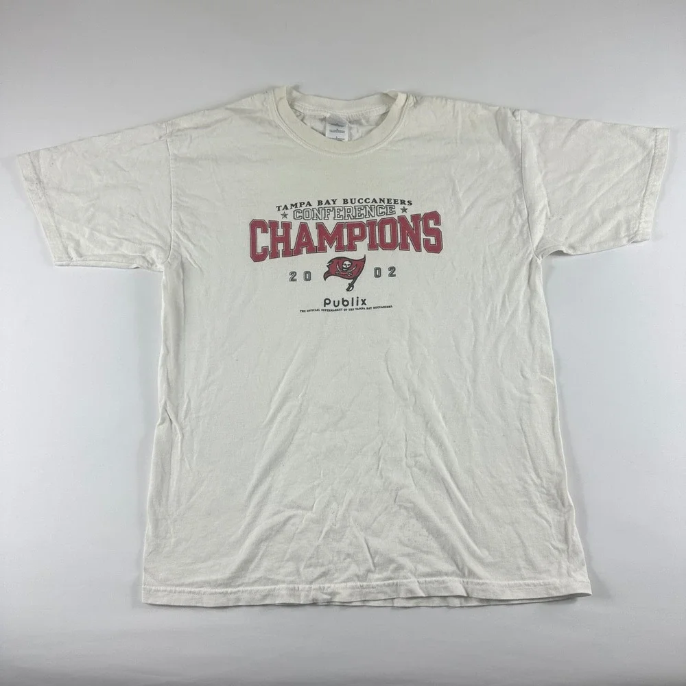 VTG Tampa Bay Buccaneers‎ 2002 Conference Champions T Shirt Mens Large Gildan